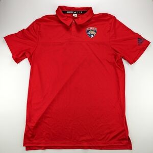 Adidas Florida Panthers NHL AEROREADY Polo Men’s L Red Game Day Moist Control